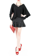 Charming Polka Dot Mini Trumpet Skirt with Safety Shorts