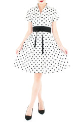 Charming Polka Dots Anna Shirtdress - White