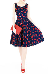 Cherry, Cherry Lips Flare Midi Dress