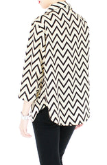 Chevron City Pursuit Blouse - Vanilla