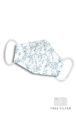 Chinoiserie Sakura Pure Cotton Face Mask - Porcelain White