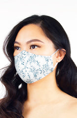 Chinoiserie Sakura Pure Cotton Face Mask - Porcelain White