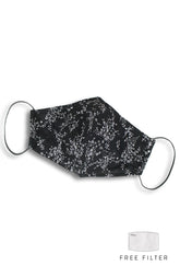 Chinoiserie Sakura Pure Cotton Face Mask - Raven Black