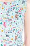 Christmas Whimsy in Wonderland Flare Dress - Snow Blue