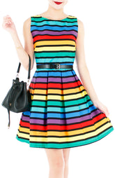 Christmas Candy Cane Flare Dress