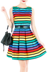 Christmas Candy Cane Flare Dress