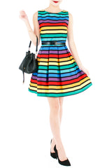 Christmas Candy Cane Flare Dress