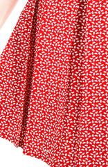 Red Poinsettia Flare Dress with Short Sleeves