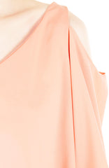Class to Café Cropped Cold Shoulder Top - Pastel Peach
