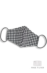 Classic Checkered Beauty Pure Cotton Face Mask - Noir Black