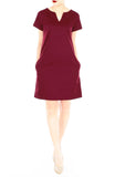 Classic Chic Lily Shift Dress - Wine Red