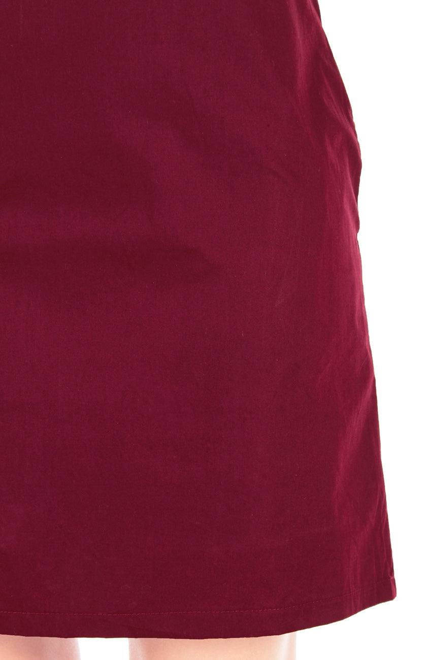 Classic Chic Lily Shift Dress - Wine Red