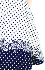 Classic Cornerstone Rose Flare Dress with Blue Trims