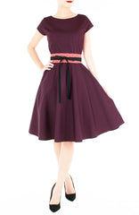 Classic Weekender Flare Tea Dress - Mulberry