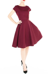 Classic Weekender Flare Tea Dress - Wine Red