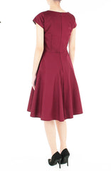 Classic Weekender Flare Tea Dress - Wine Red