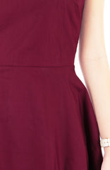 Classic Weekender Flare Tea Dress - Wine Red