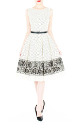 Conservatory Lace Reception Flare Midi Dress