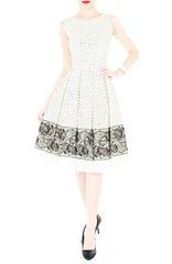 Conservatory Lace Reception Flare Midi Dress