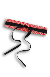 Contemporary Obi Belt - Red Seigaiha