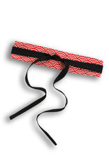 Contemporary Obi Belt - Red Seigaiha