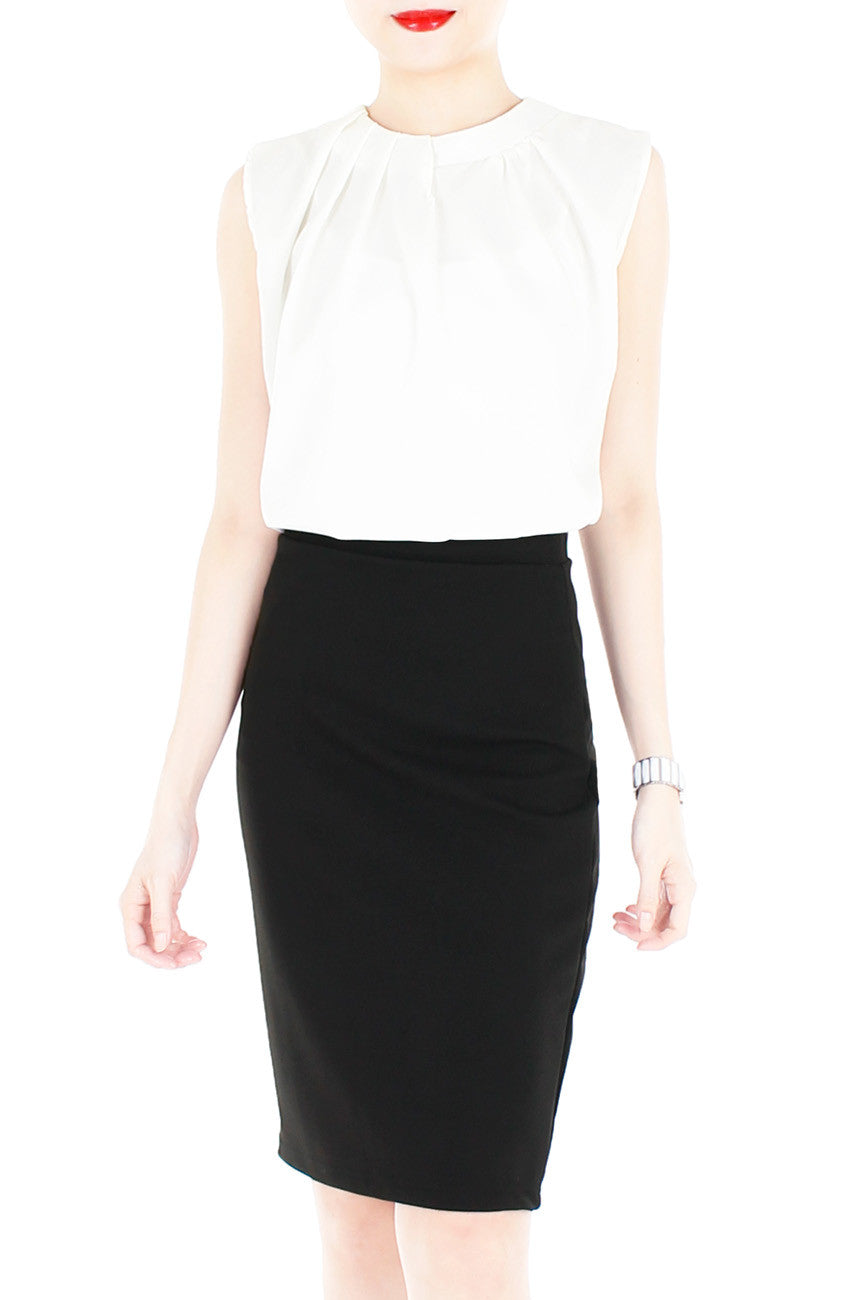 Creative Leadership High Neck Blouse - White