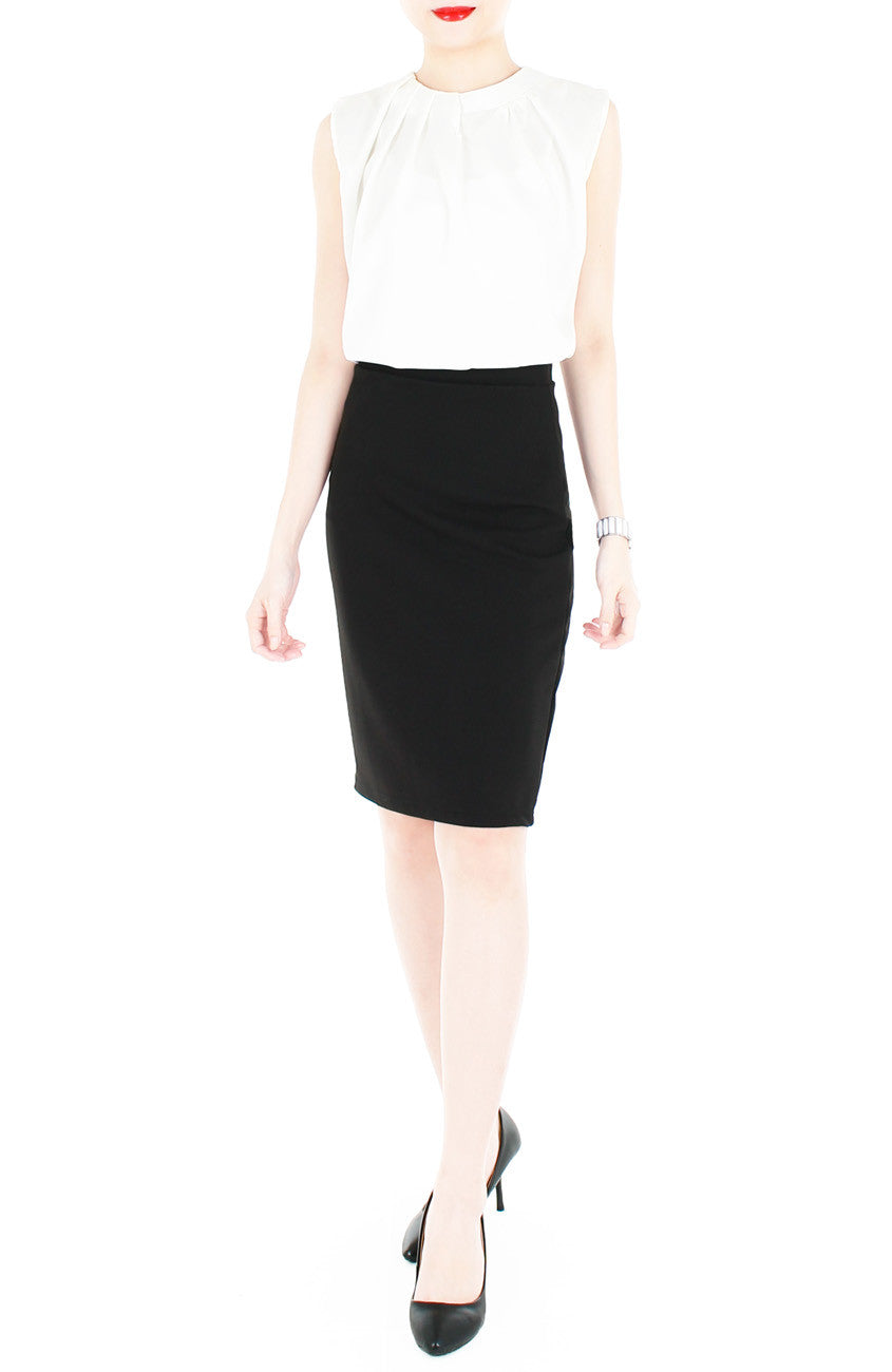 Creative Leadership High Neck Blouse - White