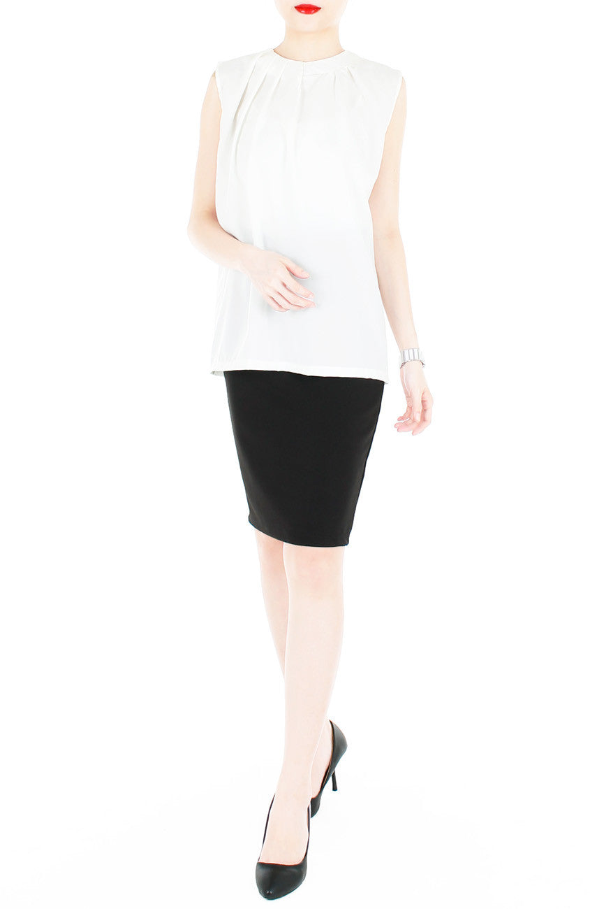 Creative Leadership High Neck Blouse - White