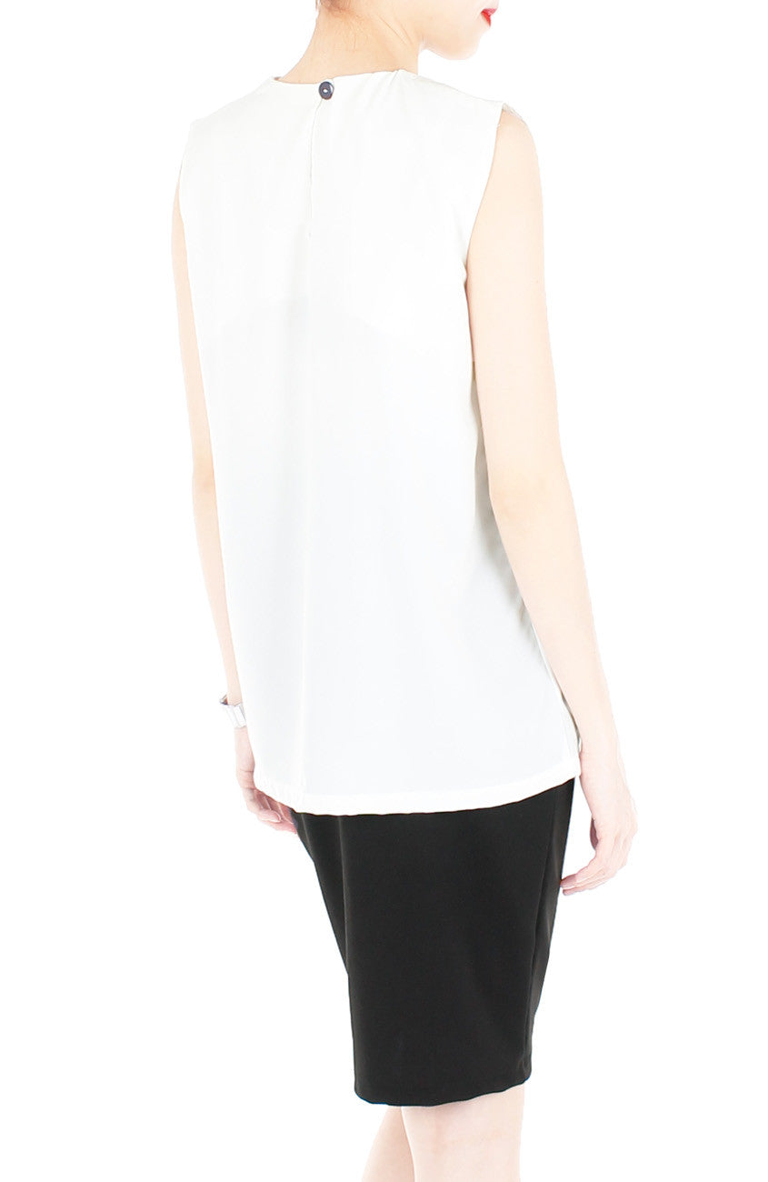 Creative Leadership High Neck Blouse - White