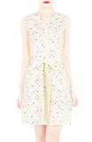 Cupcake Sprinkles & Dots A-Line Button Down Dress - Vanilla