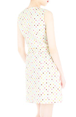Cupcake Sprinkles & Dots A-Line Button Down Dress - Vanilla