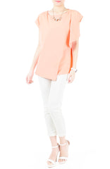 Current Cascade Top - Light Peach