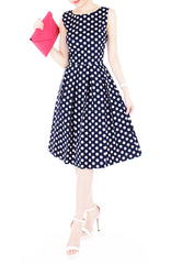 Dance Floor Date Flare Midi Dress in Dots
