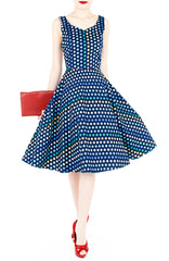 Dance the Disco Polka Dot Flare Midi Dress