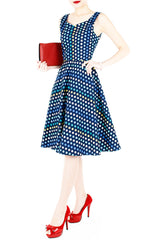 Dance the Disco Polka Dot Flare Midi Dress