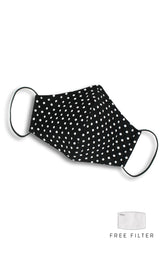Darling Dots Pure Cotton Face Mask - Flamenco Black