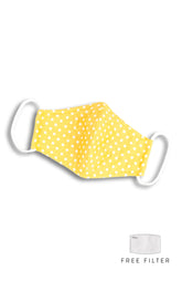 Darling Dots Pure Cotton Face Mask - Honey Yellow