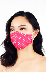 Darling Dots Pure Cotton Face Mask - Hot Pink