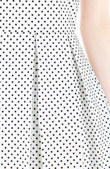 Darling Dots Flare Dress with Short Sleeves - White