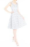 Delicate Kinmokusei Flare Midi Dress - White