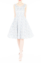 Delicate Kinmokusei Flare Midi Dress - White