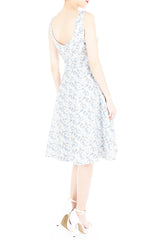 Delicate Kinmokusei Flare Midi Dress - White