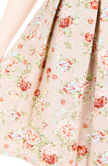 Delicate Rose Artisan Cheongsam Dress - Cream