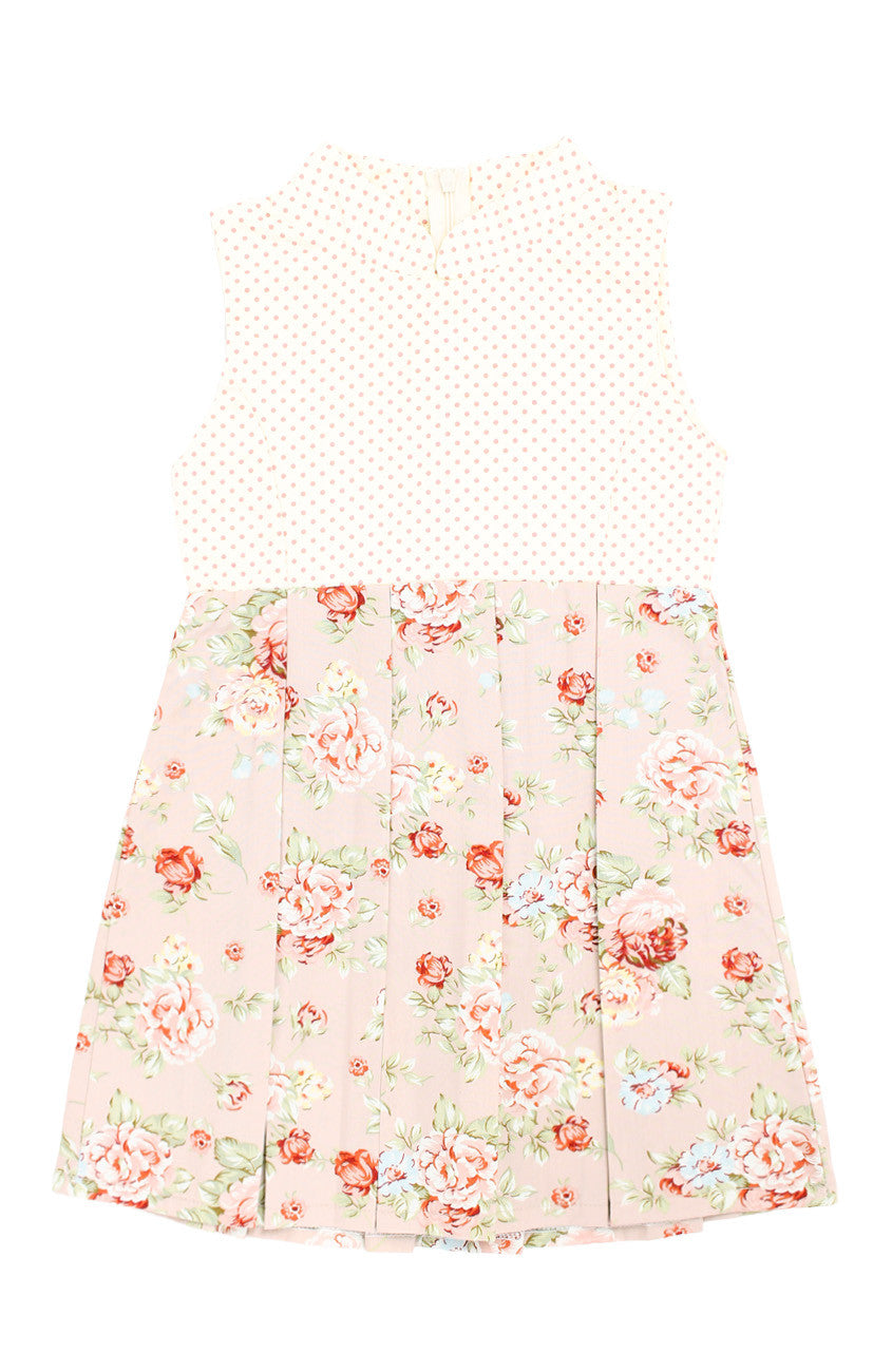 Delicate Rose Artisan Cheongsam Dress - Cream