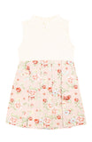 Delicate Rose Artisan Cheongsam Dress - Cream