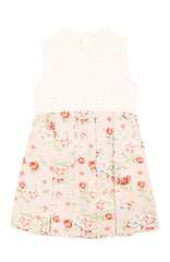 Delicate Rose Artisan Cheongsam Dress - Cream