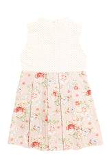 Delicate Rose Artisan Cheongsam Dress - Cream