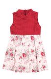 Delicate Rose Artisan Cheongsam Dress - Red