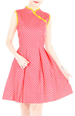 Delightful Dancing Dots Cheongsam Dress