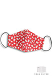 Delightfully Daisies Pure Cotton Face Mask - Scarlet Red